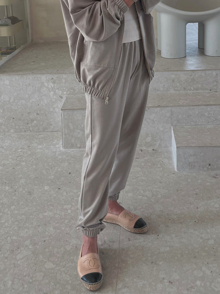 Beige Cotton Summer Jogger