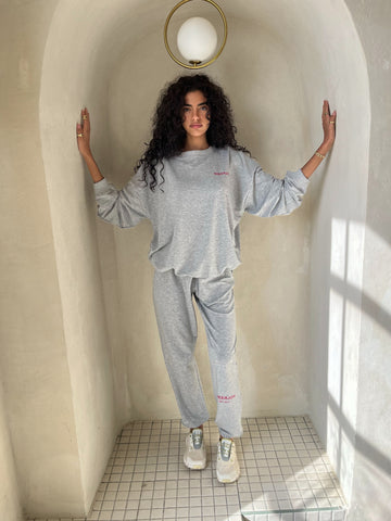Grey Crew + Jogger SET