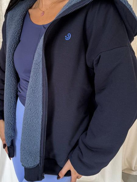 Nuvola Navy Faux Fur Hoodie