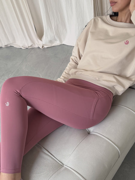 Rose Pink/ White Yoga Pants