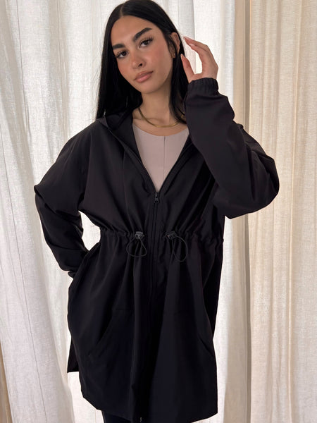 LONG Lightweight Summer Jacket Black