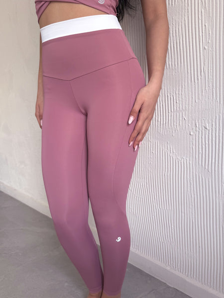 Rose Pink/ White Yoga Pants
