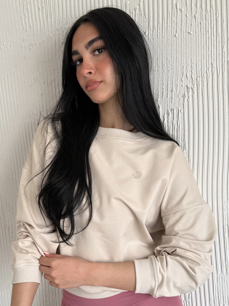 SJ Light Beige Crew BEIGE LOGO