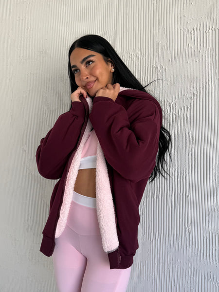 Nuvola Berry Faux Fur Hoodie