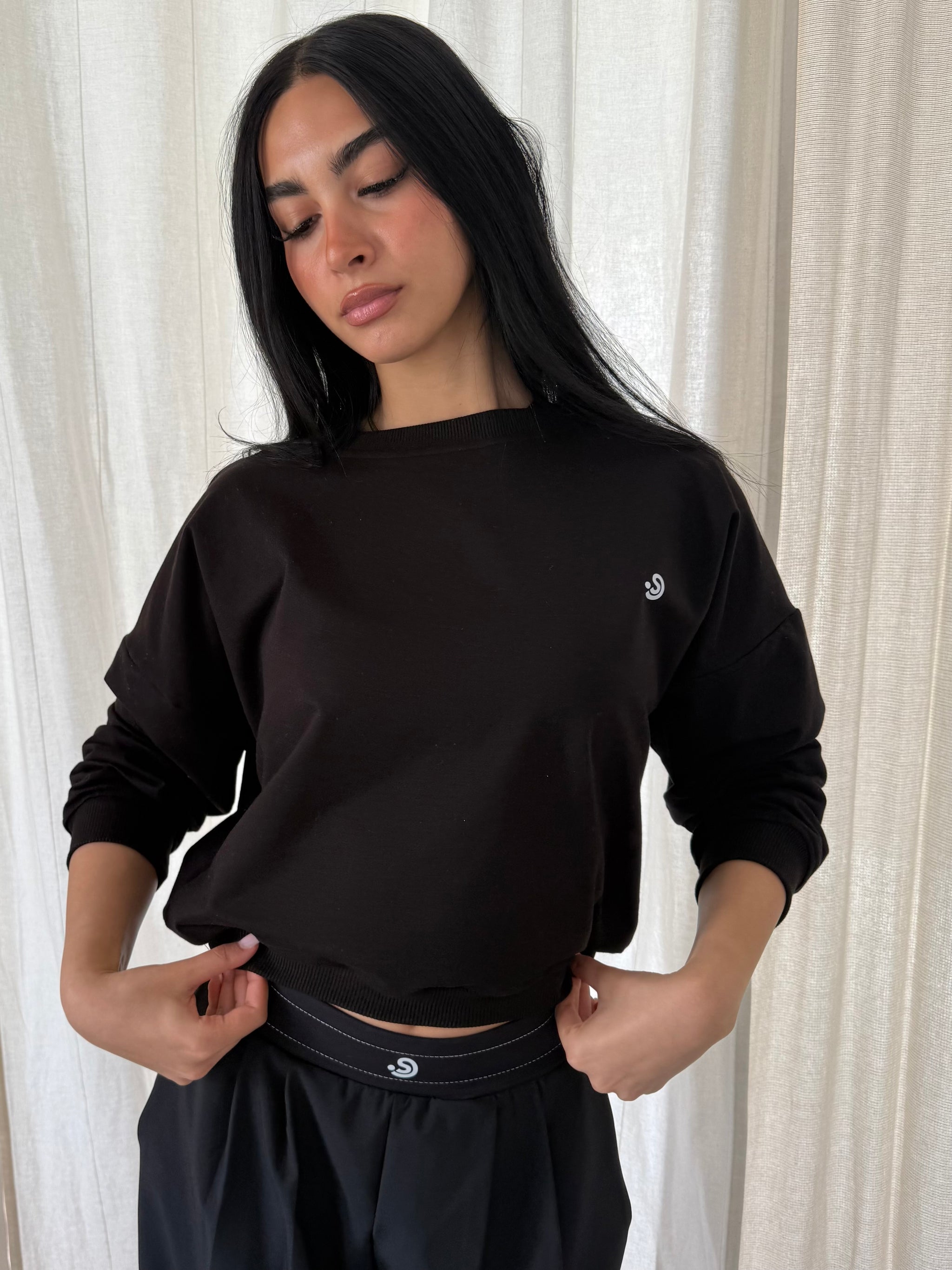 Summer Crew Black Crop | SHEER SIN Lingerie
