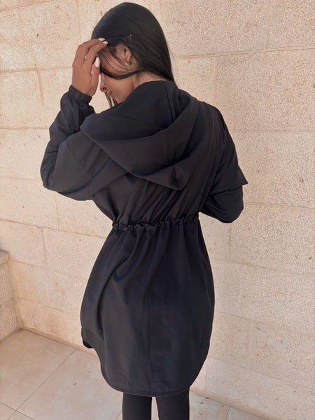 Long Lightweight Summer Jacket Black
