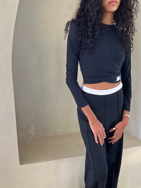 Black Wide Leg Yoga Set