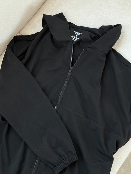 Black Cotton coat long