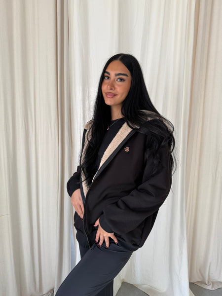 Nuvola Black Faux Fur Hoodie
