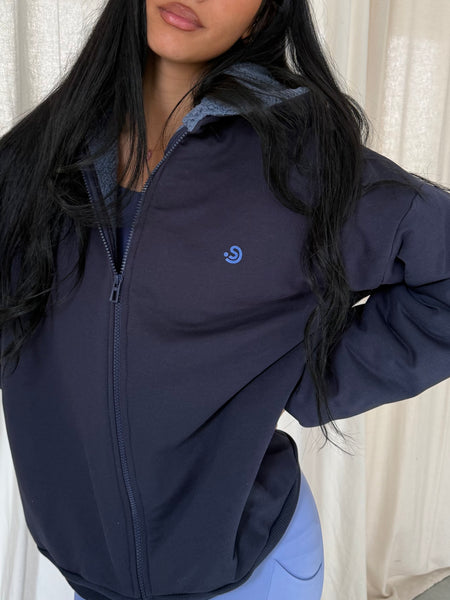 Nuvola Navy Faux Fur Hoodie