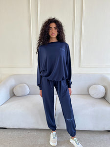 Navy Crew + Jogger SET
