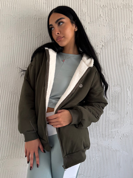 Nuvola Olive Faux Fur Hoodie