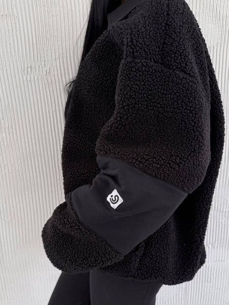 Full Zip Teddy Black