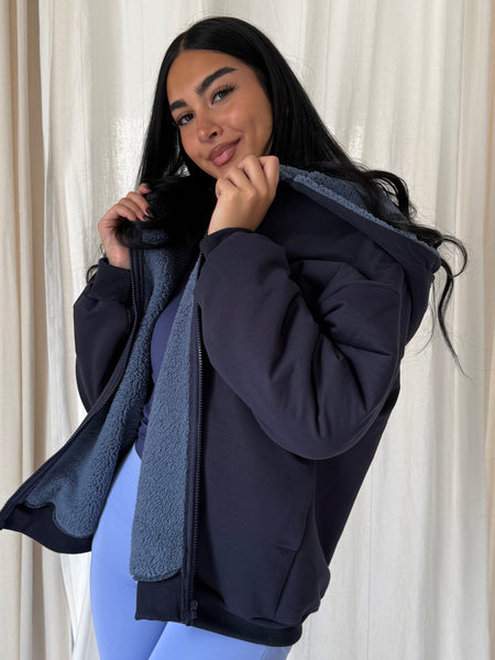 Nuvola Navy Faux Fur Hoodie