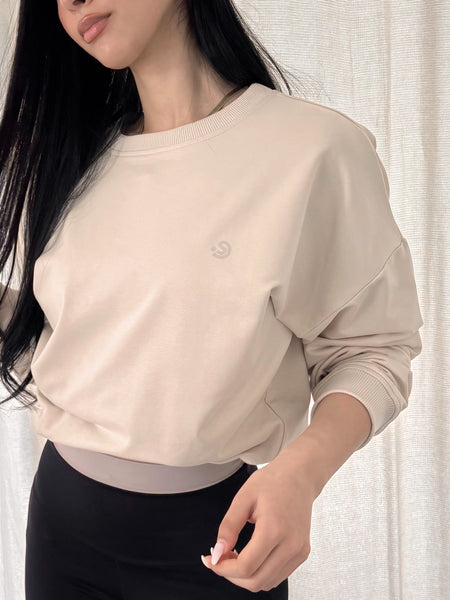 SJ Light Beige Crew BEIGE LOGO