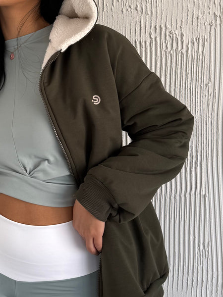 Nuvola Olive Faux Fur Hoodie