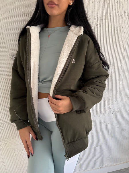 Nuvola Olive Faux Fur Hoodie