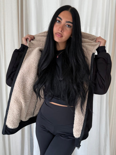 Nuvola Black Faux Fur Hoodie