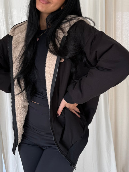 Nuvola Black Faux Fur Hoodie