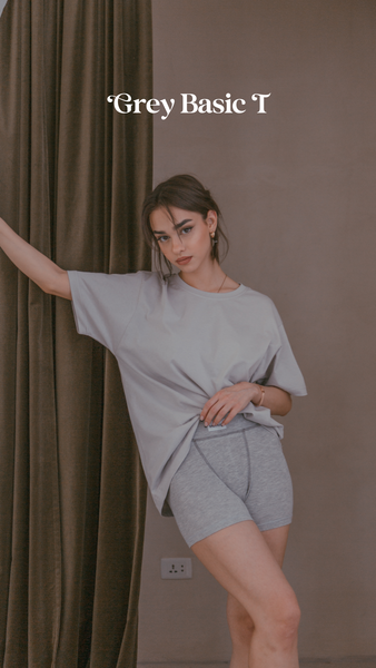 Oversized Basic Logo T GREY