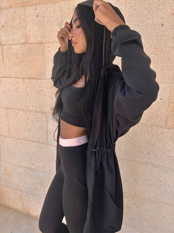 Long Lightweight Summer Jacket Black
