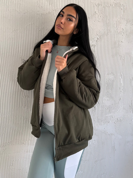 Nuvola Olive Faux Fur Hoodie