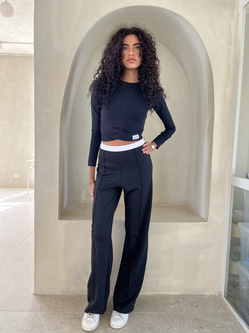 Black Wide Leg Yoga Set