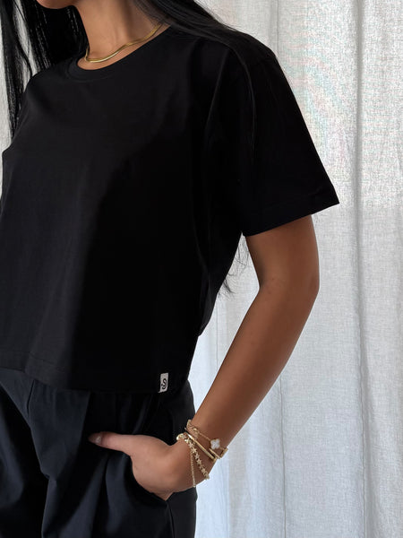 Black Crop T-Shirt