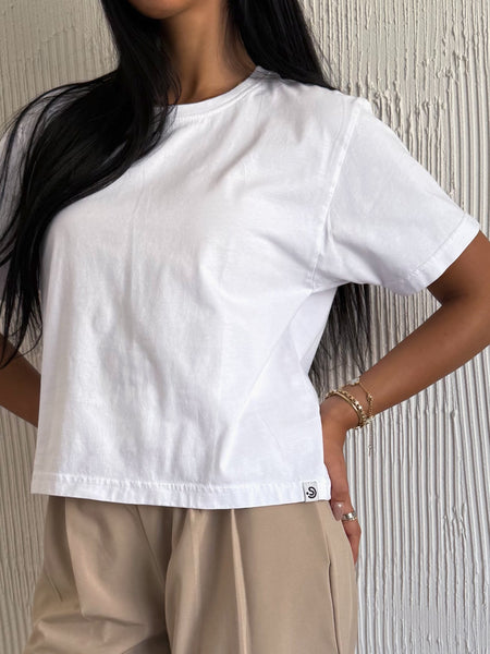 White Crop T-Shirt