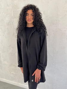 Black Cotton coat long