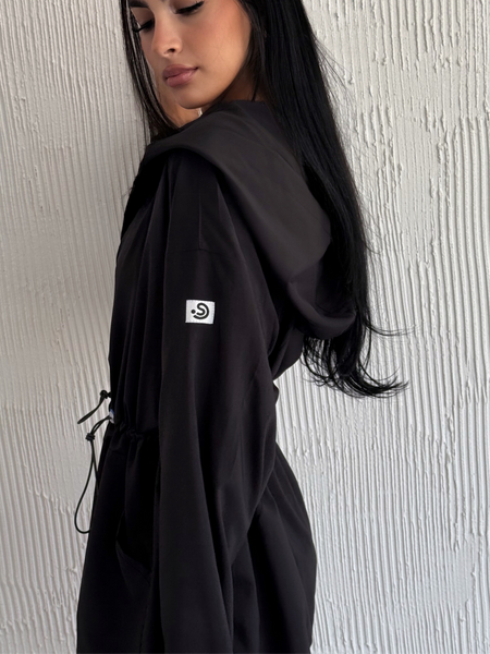 Long Lightweight Summer Jacket Black