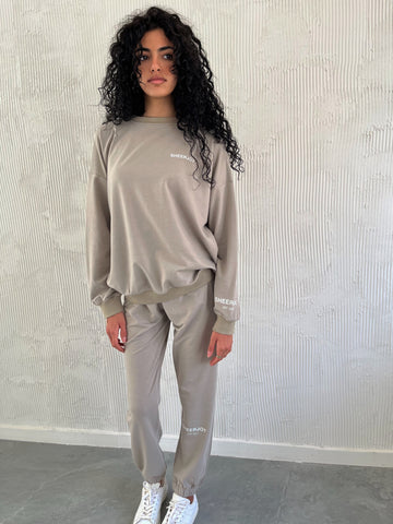 Beige Crew + Jogger SET