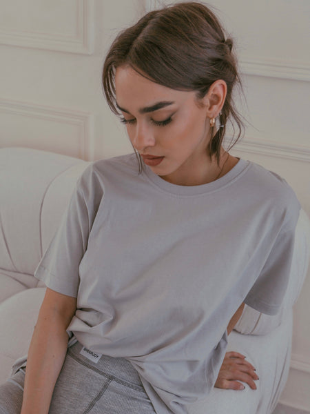 Oversized Basic Logo T GREY