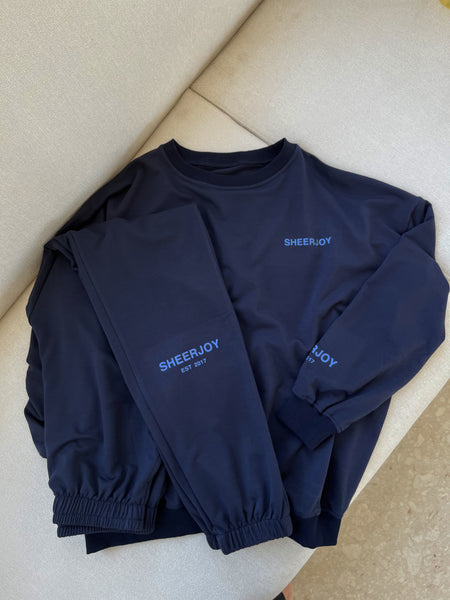 Navy Crew + Jogger SET