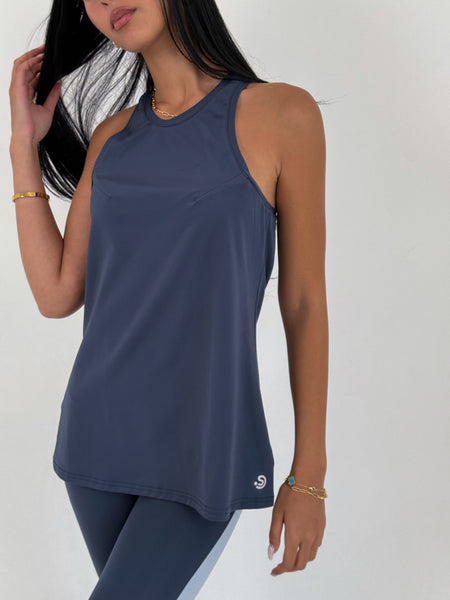 Navy Razor Top
